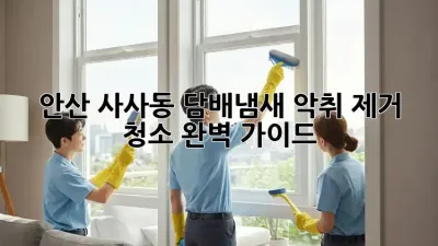 안산 사사동 담배냄새 악취 제거 청소 완벽 가이드